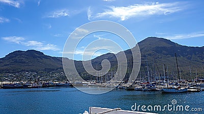 Hout bay landscape panorama view on boat going out o seal island Cape Town, South Africa attraction Editorial Stock Photo