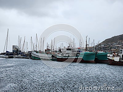 Houtbay harbour fishing boats Editorial Stock Photo
