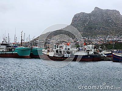 Houtbay harbour fishing boats Editorial Stock Photo