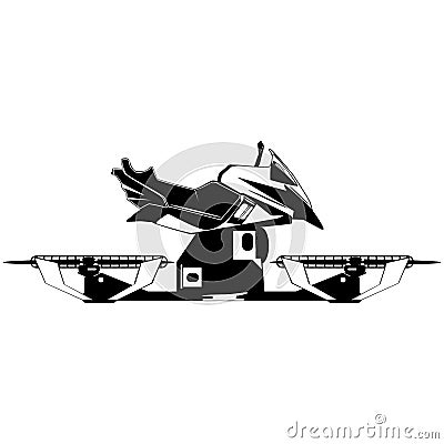 Hover bike vector flat illustration Vector Illustration