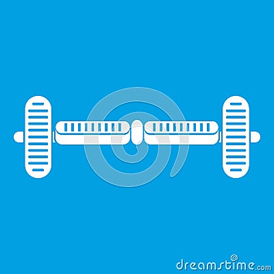 Hoverboard gyro pod icon white Vector Illustration