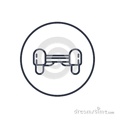 Hoverboard icon, linear pictogram on white Vector Illustration