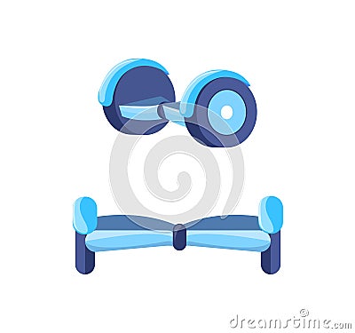 Hoverboard Scooter for Teenagers Icons Set Vector Vector Illustration