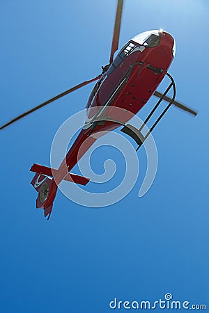 Hovering Helicopter Stock Photo