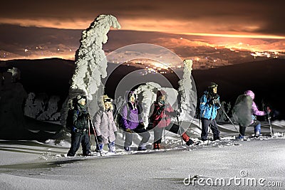 Hoverla night ascent Stock Photo