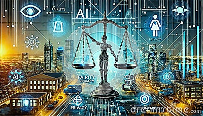 How is artificial intelligence reshaping industries, and what ethical considerations should guide its development? Stock Photo