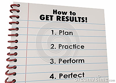 How Get Results Plan Practice Perform Perfect Stock Photo