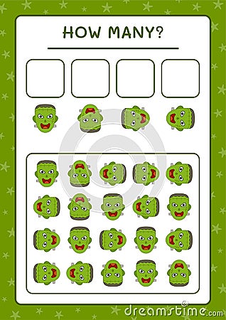 How many Monster, game for children. Vector illustration Vector Illustration