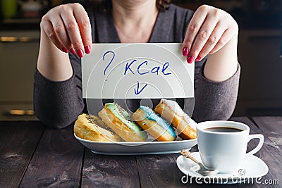 How much calories in sweet donuts Stock Photo