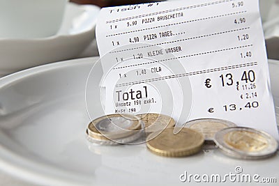 How much tip Stock Photo