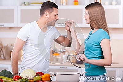 How this soup tastes? Stock Photo