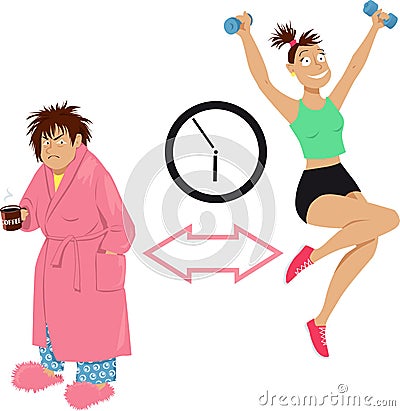 How to become a morning person Vector Illustration