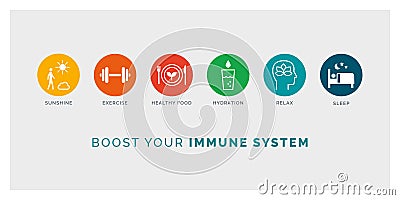 How to boost your immune system naturally Vector Illustration