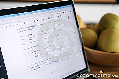 How to Create a Healthy Meal Plan, diet Using ChatGPT. Screen with ChatGPT AI or artificial intelligence chat with diet Editorial Stock Photo