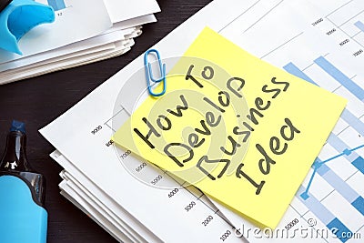 How to develop business idea plan. Stock Photo