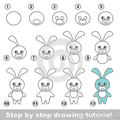 How to draw a Funny Bunny Vector Illustration