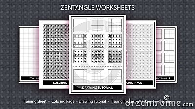 How to Draw a Zentangle. Step by Step Drawing Tutorial. Draw Guide. Simple Instruction for Kids and Adults. Vector Illustration