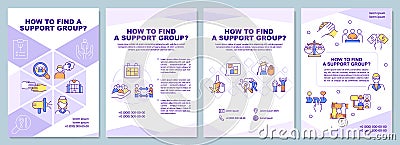 How to find support group brochure template Vector Illustration