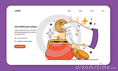 How to get through a recession web banner or landing page Vector Illustration