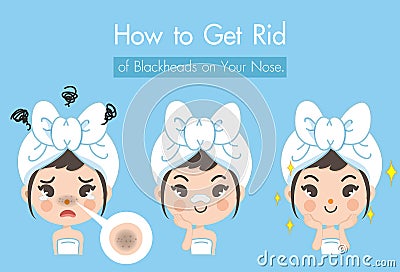 How to get ride pimple nose girl illustration Vector Illustration