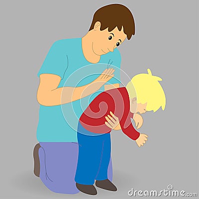 How to give first aid for children in case of chocking Stock Photo