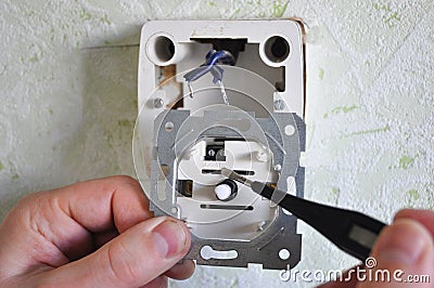 How To Install a Dimmer Switch Stock Photo