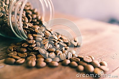 How to make coffee latte art by barista in vintage color tone Stock Photo