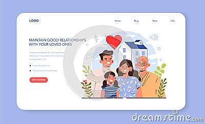 How to manage stress instruction concept. Maintain good relationships Vector Illustration