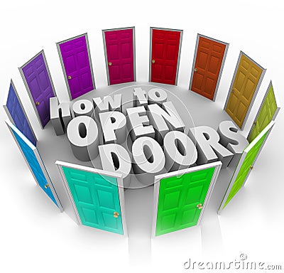 How to Open Doors Words Opportunity Entry Access New Paths Stock Photo