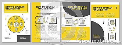 How to open online retail business brochure template Vector Illustration