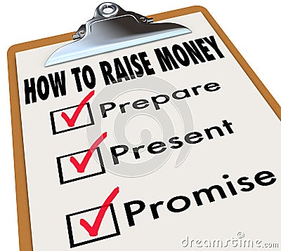 How to Raise Money Clipboard Checklist Venture Capital New Business Stock Photo