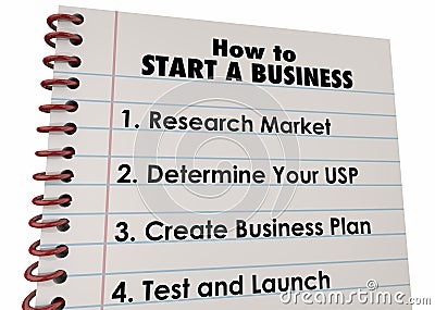 How to Start Business Company Launch List Stock Photo