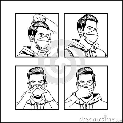 How to use a masker images Cartoon Illustration