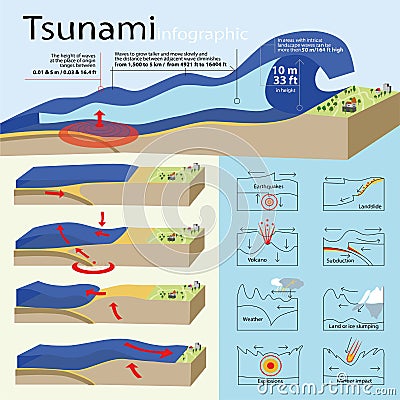 How tsunami are farmed Vector Illustration