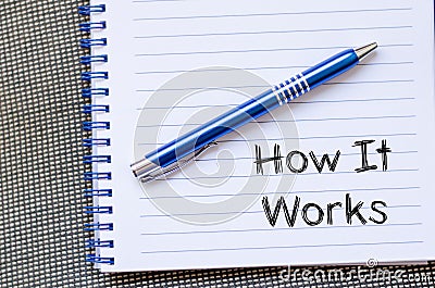 How it works concept on notebook Stock Photo