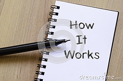 How it works concept on notebook Stock Photo