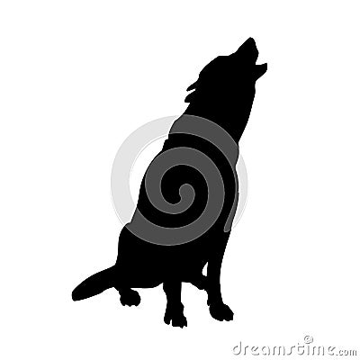 Howling gray wolf Vector Illustration