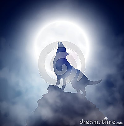 Howling wolf Vector Illustration