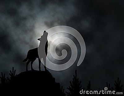 Howling wolf Vector Illustration