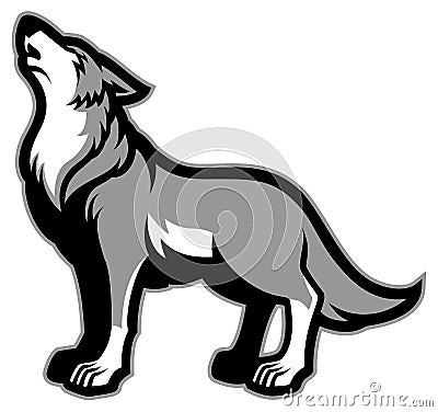 Howling wolf Vector Illustration