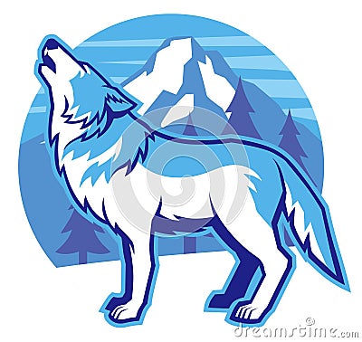 Howling wolf Vector Illustration