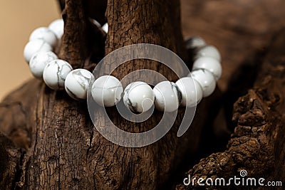 The howlite stone bracelet Stock Photo