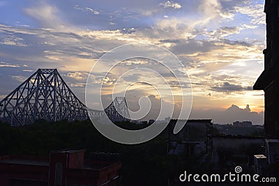 Howrah bridge sunshade time Editorial Stock Photo