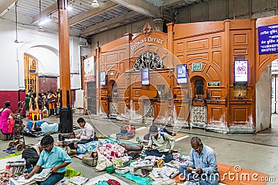 HOWRAH, INDIA - OCTOBER 27, 2016: Old Booking office at Howrah Junction railway station in Indi Editorial Stock Photo