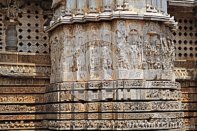 Hoysaleshwara Hindu temple, Halebid, India Stock Photo