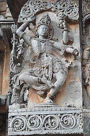 Hoysaleswara temple, Halebidu Stock Photo