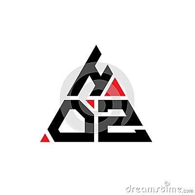 HOZ triangle letter logo design with triangle shape. HOZ triangle logo design monogram. HOZ triangle vector logo template with red Vector Illustration