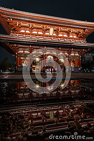 Hozo-mon Gate at Senso-ji Temple, Asakusa, Tokyo, Japan Editorial Stock Photo