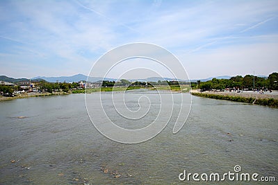 Hozu River in Arashiyama, Kyoto, Japan Stock Photo
