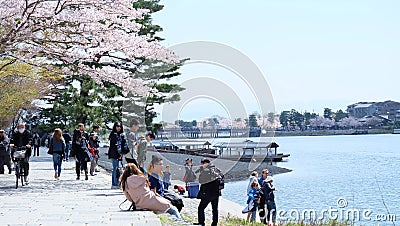 Hozugawa River, near Arashiyama in Kyoto Editorial Stock Photo